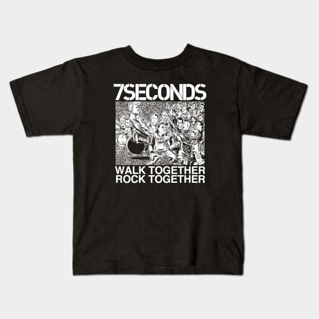 7 Seconds Walk Together Rock Together White Kids T-Shirt by thelmajonee